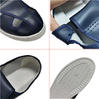 Sapatos de segurança antiestáticos PVC ESD quatro furos azul marinho