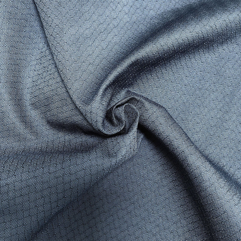 Tecido antistático de 6 mm de diamantes azul de malha para casaco ESD e camisa de polo