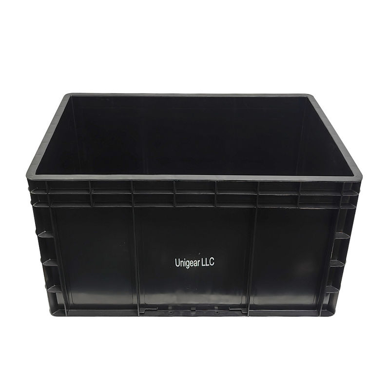 600*400*230mm Caixa de plástico antistático ESD preto Caixa de peças electrónicas Caixa antistática para indústria electrónica