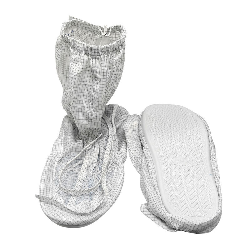 Calçados ESD Anti-estático Branco 5mm Faixa Tecido ESD Botas de segurança Sala limpa Botas à prova de pó