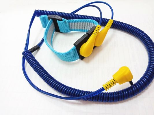 Da faixa dupla da descarga eletrostática do fio do ESD pressão ajustável do cabo 4mm do plutônio