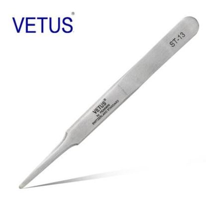 Do metal da cor da precisão segura das ferramentas VETUS do ESD não Tweezer de aço inoxidável