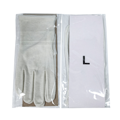 Luvas de trabalho 100% de algodão branco absorventes de suor embaladas individualmente