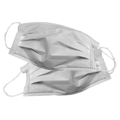 Máscara protetora descartável não tecida branca de 3 dobras para a sala de limpeza